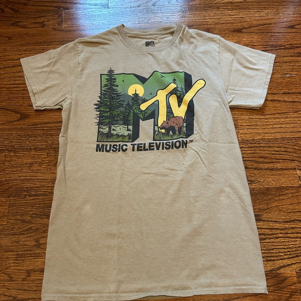 MTV Graphic T-Shirt in Tan